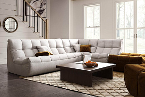 Белый бескаркасный диван ДеИтали от Гливер в гостиную, идеальный дизайн, эргономика, долгий срок службы